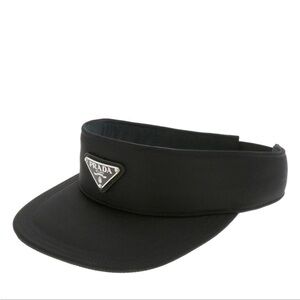 Prada Sleek Black Logo Visor
